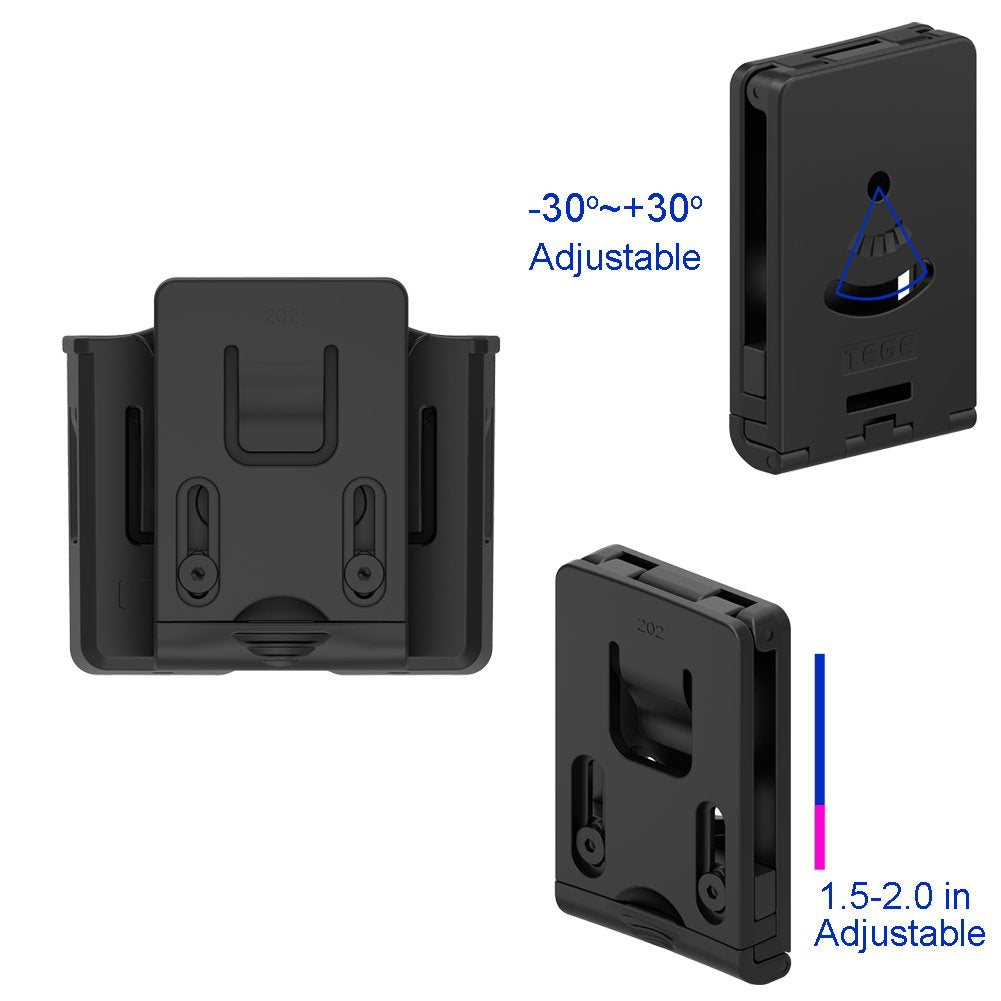 Universal Double Magazine Pouch, 9mm .40 Double Stack Mag. Holder Dual Holster with 1.5''-2'' Belt Clip for Glock Sig sauer S&W Beretta Browning Taurus H&K Most Pistol Mags