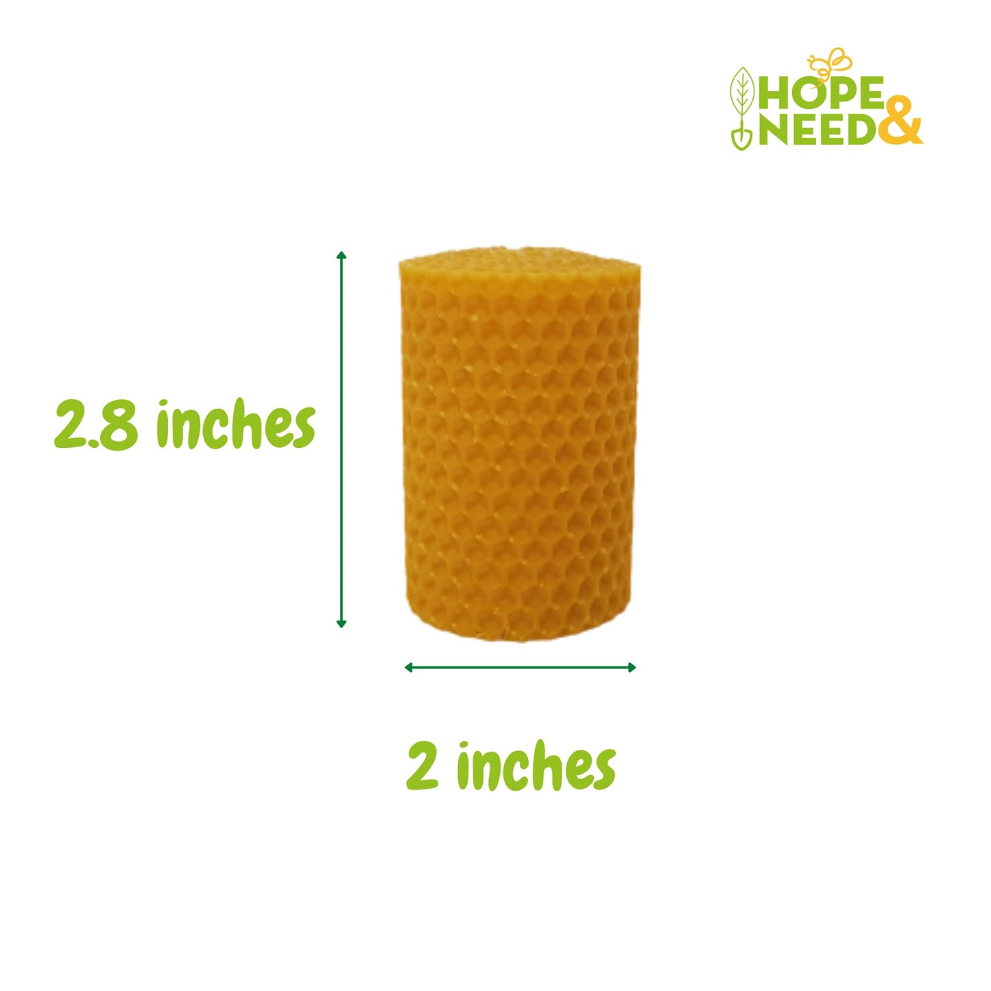 Hope&Need Beeswax Pillar Candles- Small Size 3 Pieces (2.8 inches x 2 inches)%100 Pure Bees Wax Candles for Home Decoration, Healthy and Natural Hand-Rolled (3, Small)