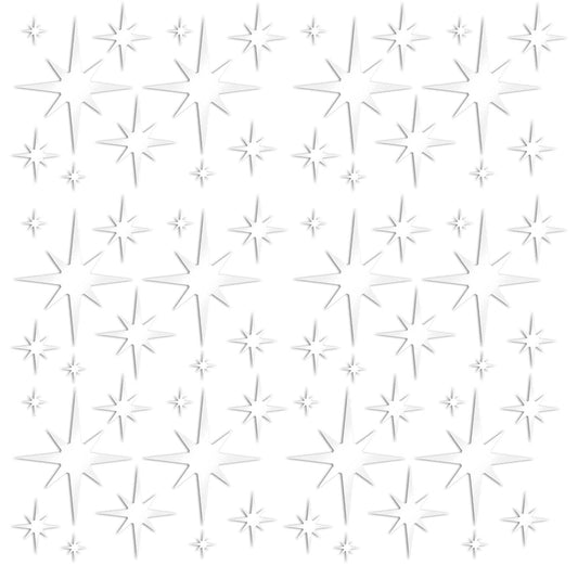 ELANE 100 Pcs Star Wall Decals Acrylic Star Mirror Wall Stickers Decor for Bathroom (Silver)