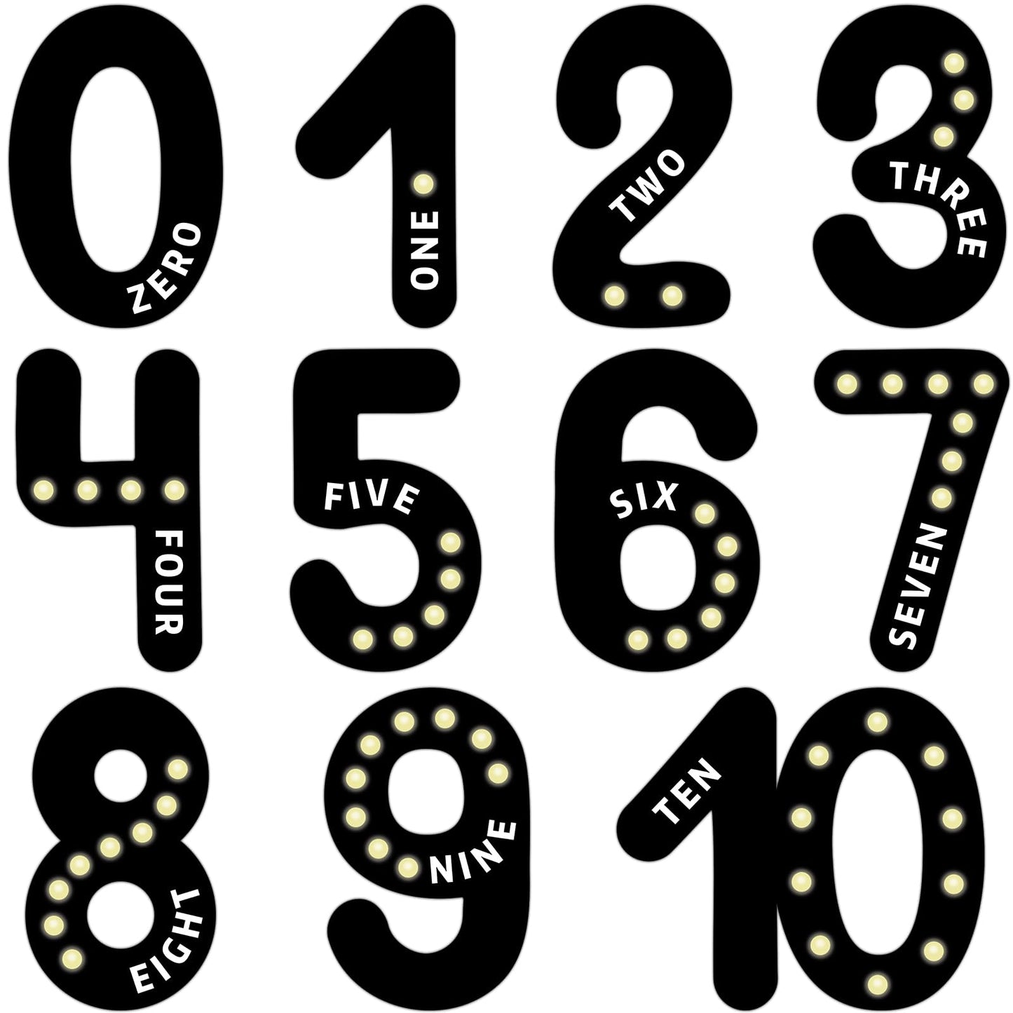 Qyeahkj Jumbo Numbers Black Bulletin Board Educational Math Posters for Kids Toddlers Teacher Must Haves for Classroom Elementary Learning Wall Supplies Number Preschool Classroom Decorations Students