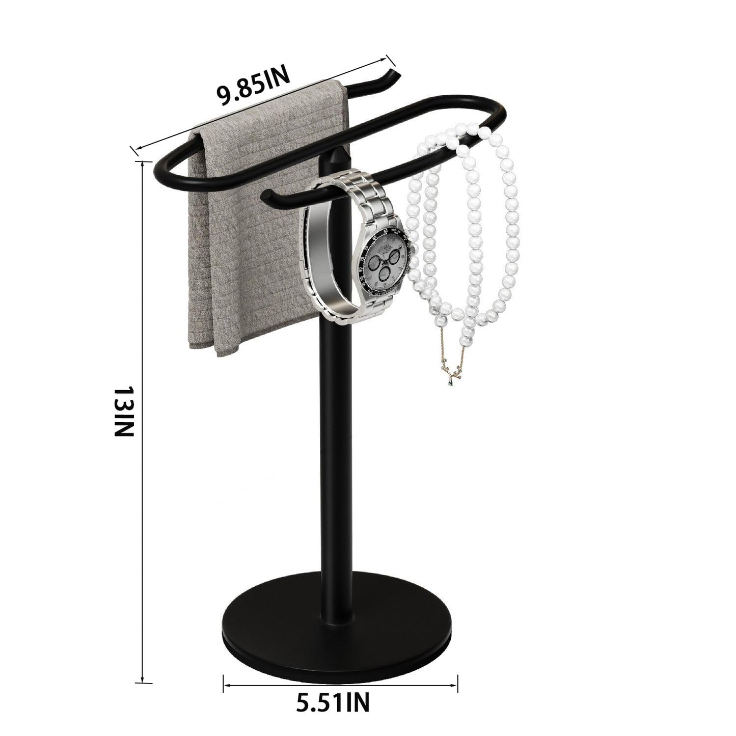Hand Towel Holder Stand,S-Shaped Free-Standing Towel Rack Black SUS304 Stainless Steel Towel Bar Rack Stand Stand Hand Towel Rack Standing Towel Bar for Bathroom Kitchen Vanity Countertop