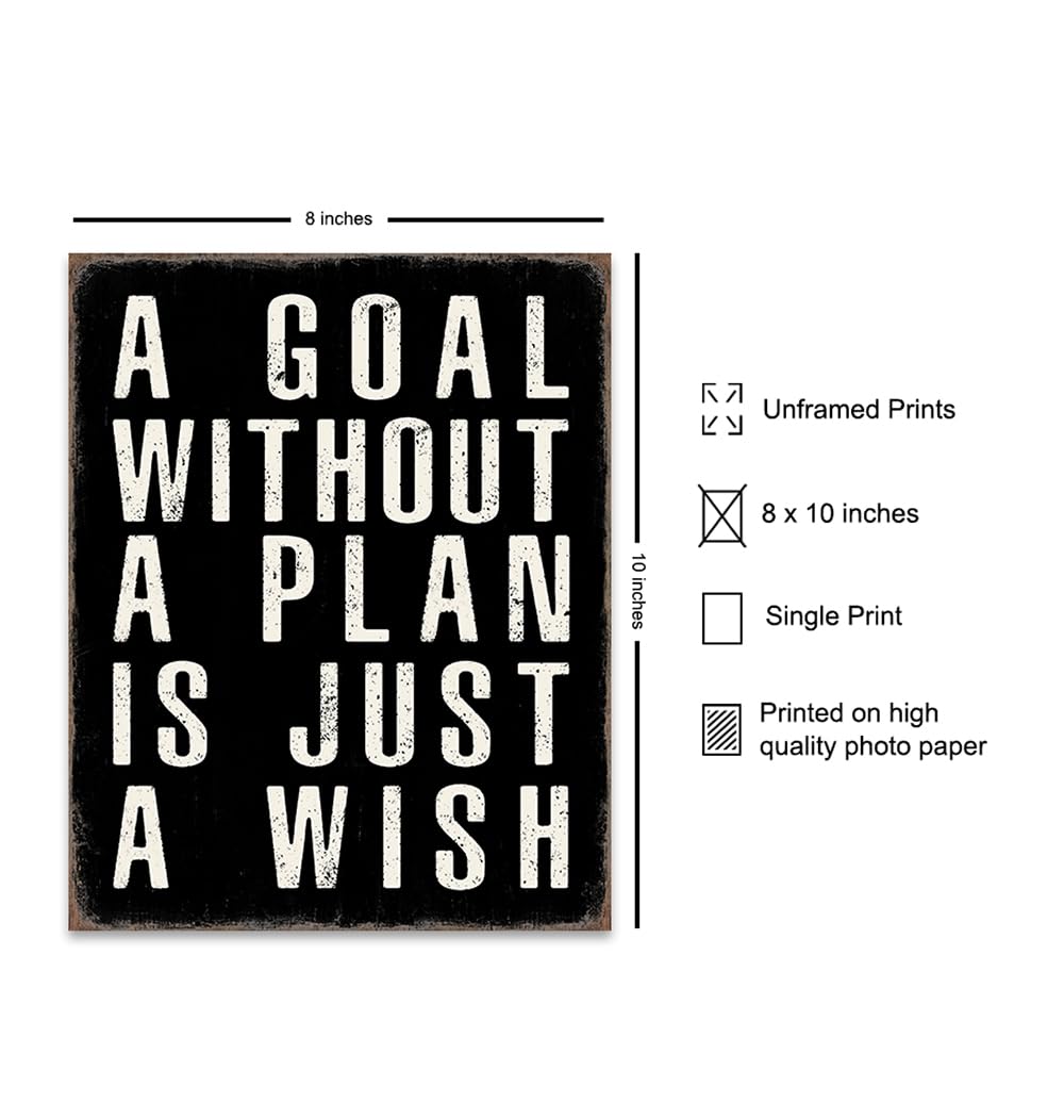 Motivational Wall Art & Decor - Inspirational Quotes Wall Art - Positive Quotes Wall Decor - Success Saying - Home Office Decor - Motivational poster for Men Women Entrepreneur Yellowbird Art & Design