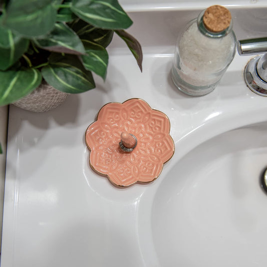 RUIMIC Ceramic Pink Mandala Jewelry Holder Decorative Ring Holder/Trinket Tray Valentine's Day Engagement Wedding Birthday Gifts for Women Her