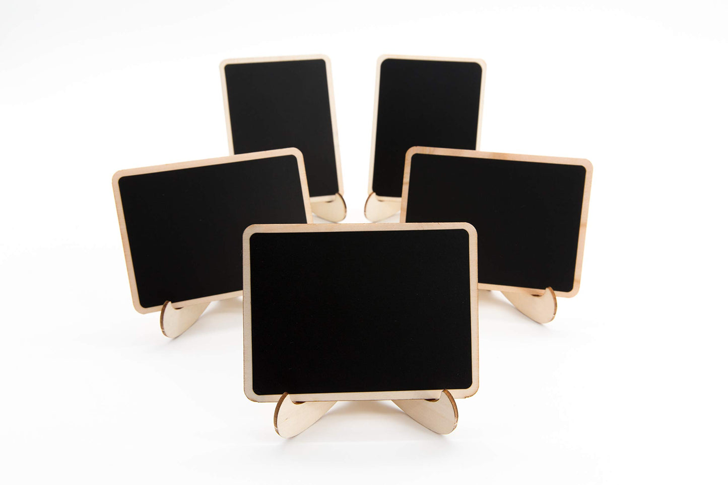 DSTELIN 10 Pack Mini Chalkboards Signs with Easel Stand, Small Rectangle Chalkboards Blackboard, Wood Place Cards for Weddings, Birthday Parties, Message Board Signs and Event Decoration
