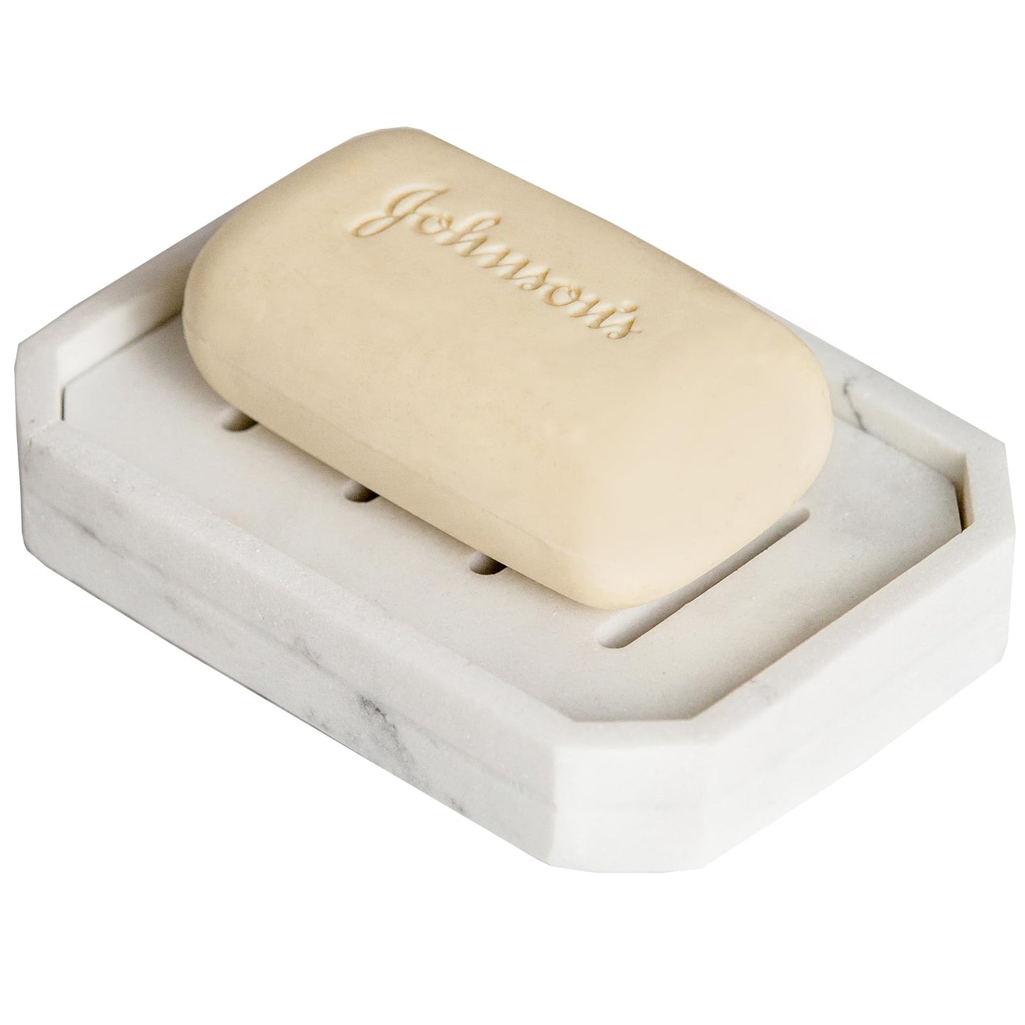 Resin Marble-Like Texture Soap Dish Drainable Soap Holder,Double Layer Draining Soap Dish.
