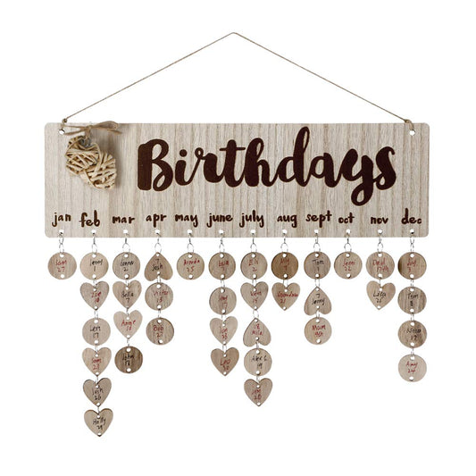 Joy-Leo Gifts for Mom Grandma Mother’s Day, Joy-Leo Wooden Family Birthday Reminder Calendar Plaque with 100 Tags, Birthday Tracker Board Wall Hanging, Help Old Parents Remember Birthdays, Model JL02