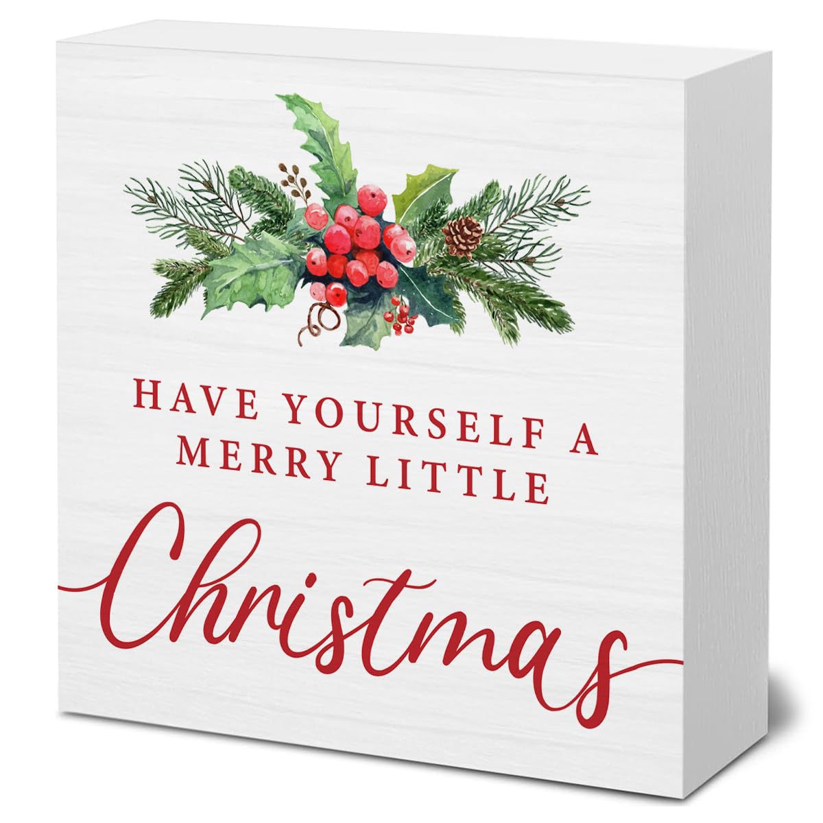 Christmas Decor Gifts Have Yourself a Merry Little Christmas Wood Block Sign for Home Office Table Shelf Decor Gifts