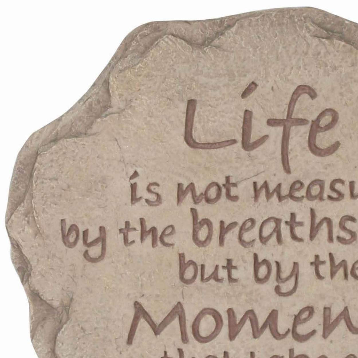 Spoontiques - Garden Décor - Life is Not Measured Stepping Stone - Decorative Stone for Garden