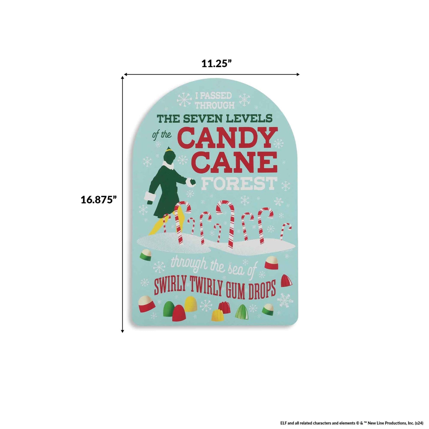 Elf Movie Seven Levels of the Candy Cane Forest Wood Wall Decor - Fun Elf Christmas Decoration for Home