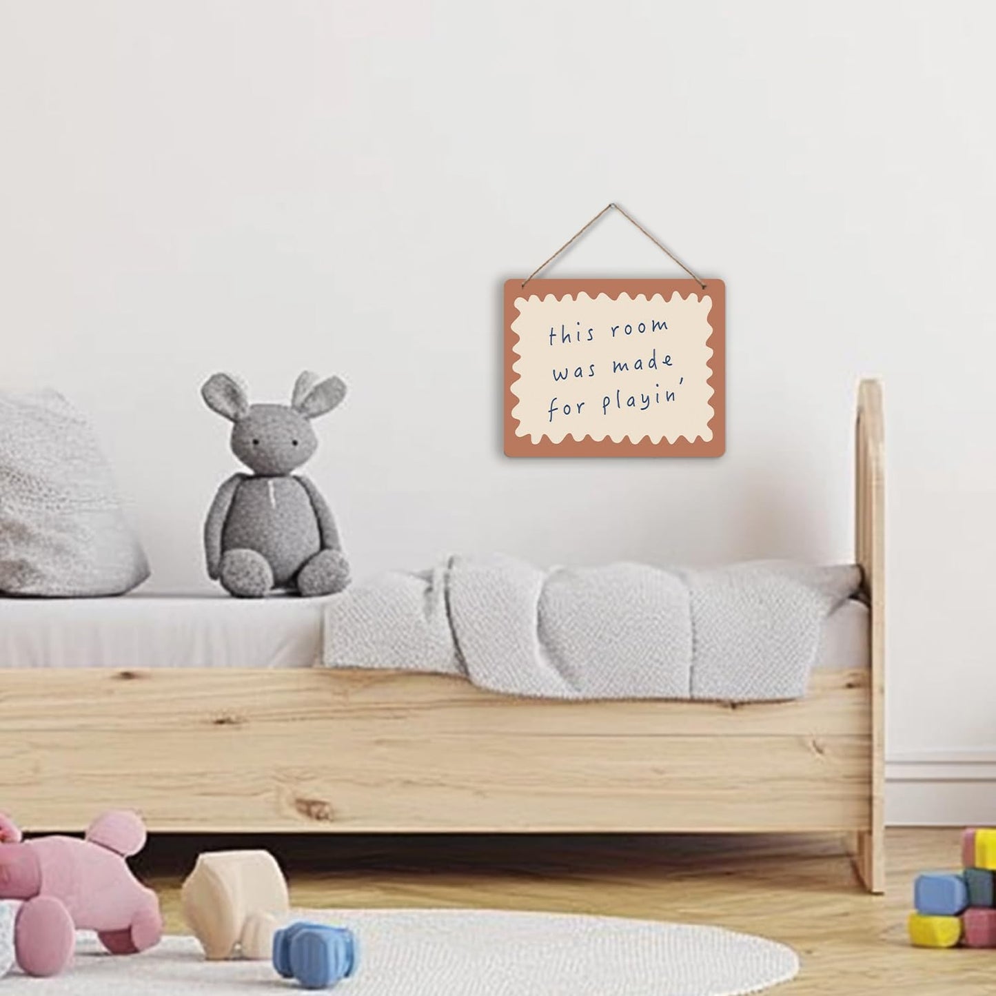 Udinaz Kids Playroom Hanging Sign, Playroom Wall Decor, This Room Was Made for Playin Hanging Wood Plaque Decor for Boys Kids Nursery Bedroom Play Room Wall Door Decorations