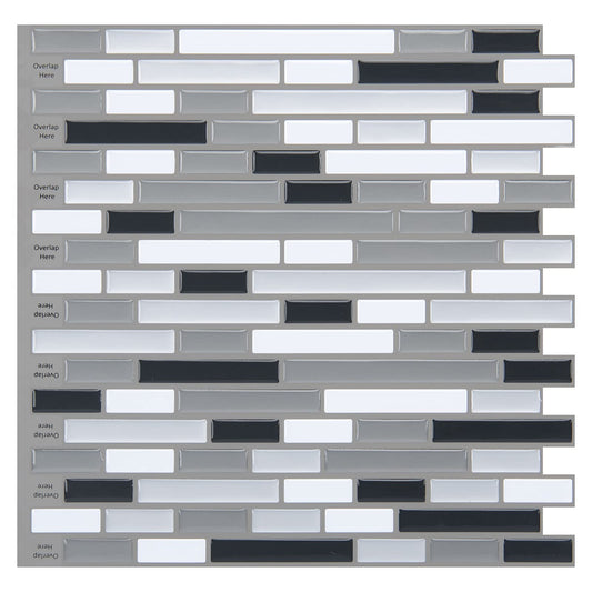 Art3d 12" x 12" Peel and Stick Tile Kitchen Backsplash Sticker Gray Brick (6 Tiles)