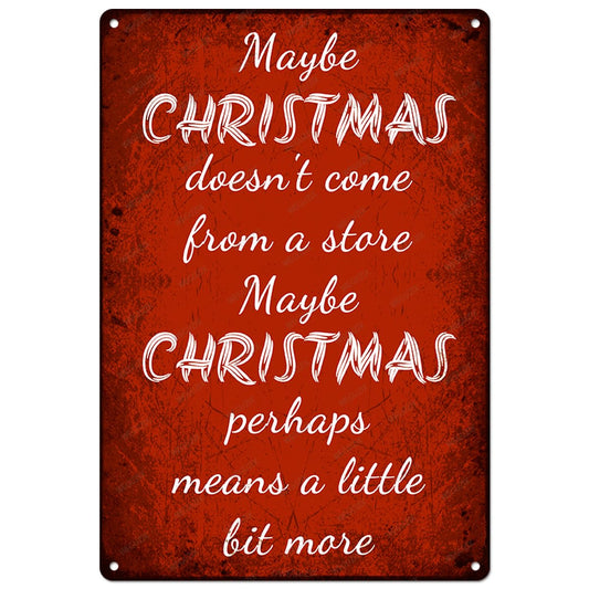 Christmas Signs Home Decor Vintage Art Poster Metal Hanging Plaque Kitchen Cafe Bar Farmhouse Porch Yard Outdoor Indoor Decorations Funny Xmas Gift 8X12 Inch (Christmas Quote Sign)