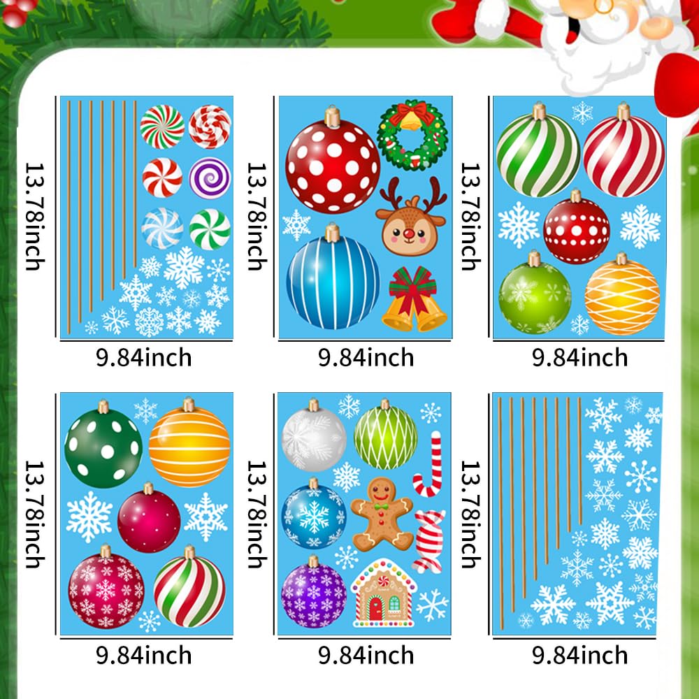 IMISHM Removable Christmas Wall Stickers - Candy Balls Ornaments Sticker for Wall, Refrigerator, Window, Door Decor