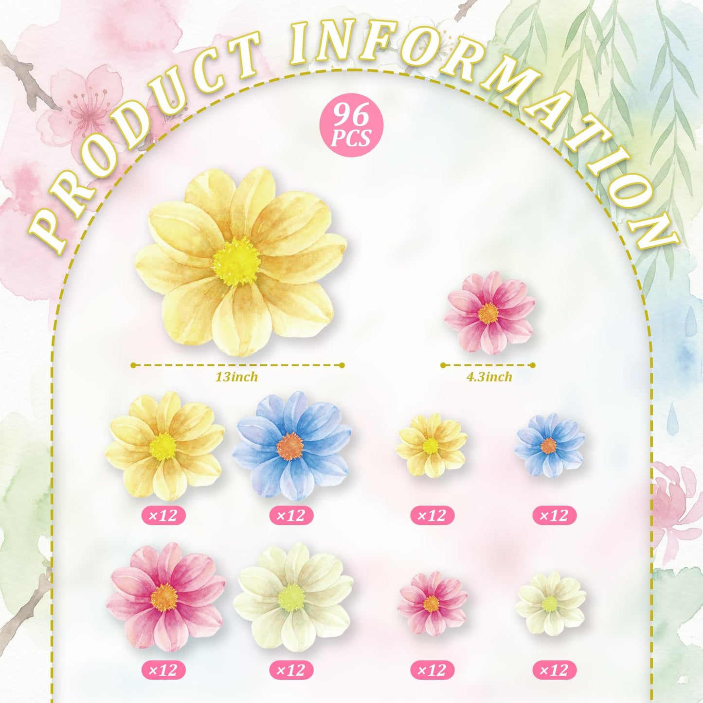 Qinyoung 96 Pcs Disposable Floral Paper Placemats and Coasters Set Floral Table Place Mats and Coasters Decorative for Dining Table Setting Birthday Party Supplies Wedding Bridal Shower Spring Decor
