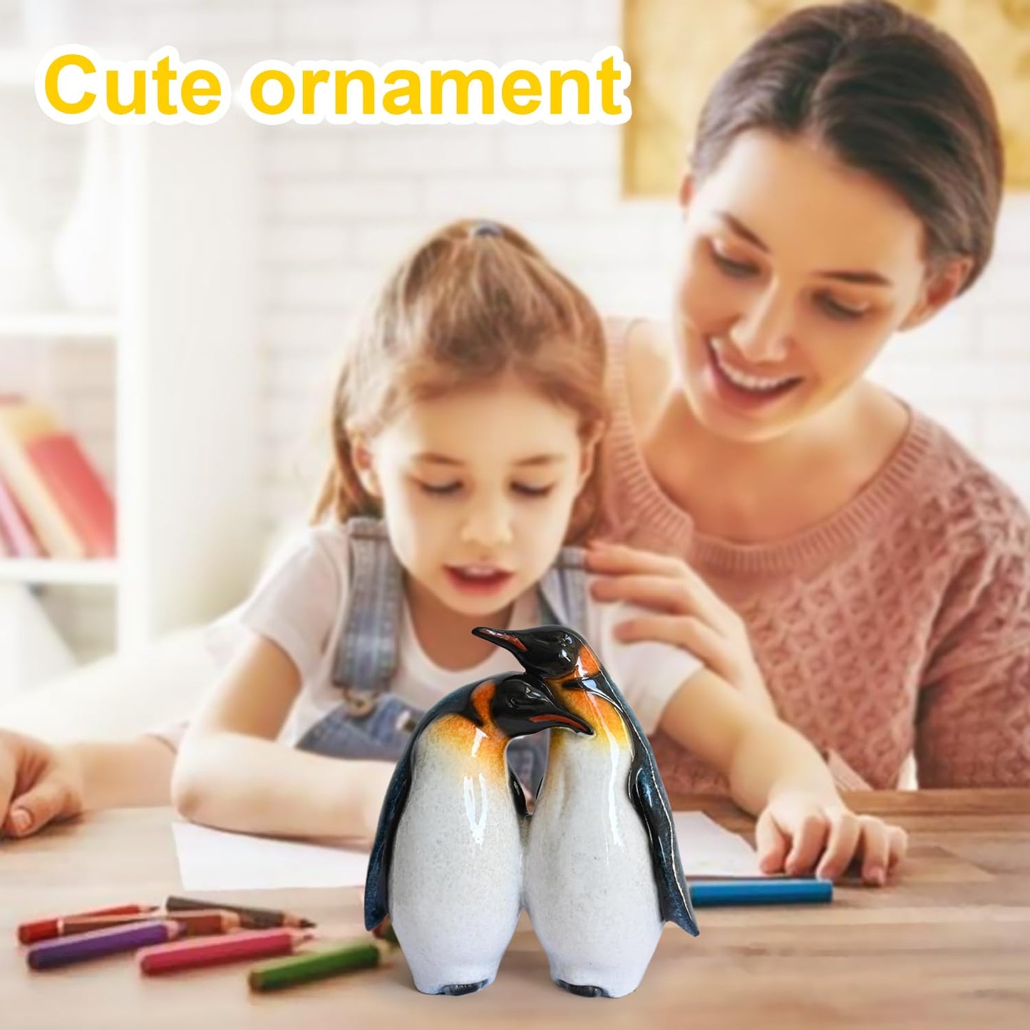 Juliahestia Cute Penguin Gifts for Couple Lovers Women - Small Figurines Home Decor Bedroom Table Desk Ornament Birthday Wedding Anniversary Decorations Valentine's Accessories