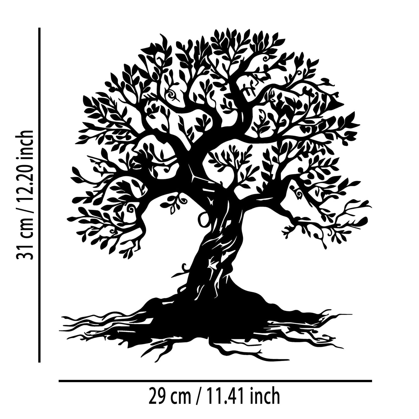 Tree of Life Metal Wall Decor - Room Decor Wall Art Home Decor for Living Room, Bedroom, Office, Garden, Courtyard (Black)