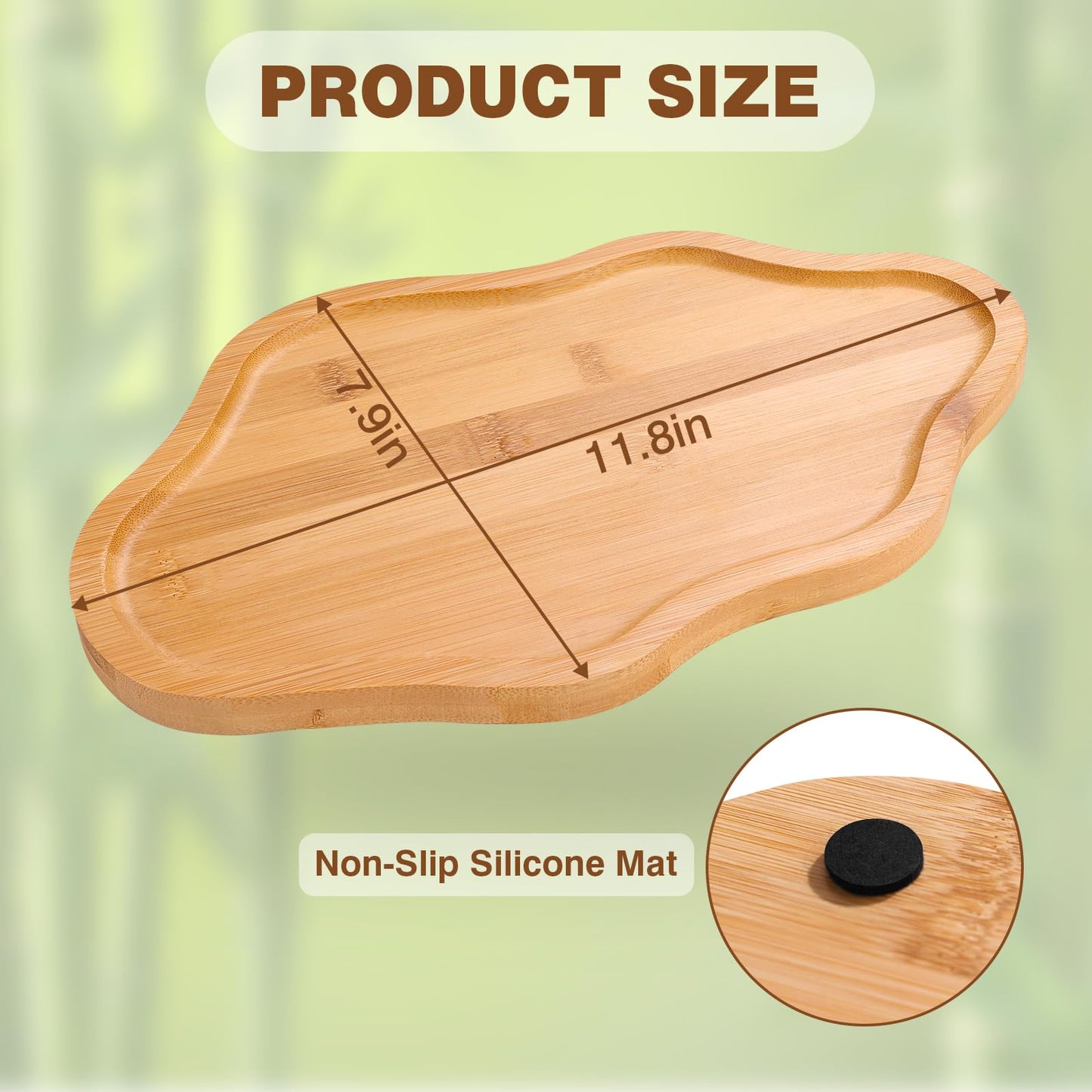 BIEOFFEI Wood Decorative Serving Tray for Candles Perfume, Cloud Jewelry Tray Trinket Dish, Wooden Trays for Coffee Table Home Decor