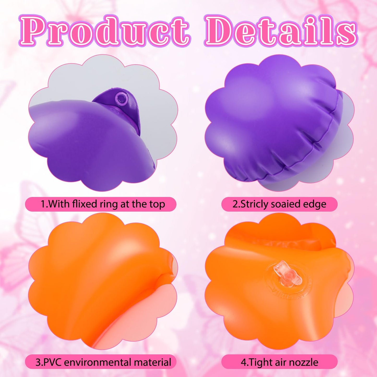 Realspring 12 Pcs 12 Inch Spring Summer Inflatable Outdoor Decorations Butterfly Flowers Inflatable Hanging Ornament Large PVC Spring Summer Butterfly Flowers Blow up Yard Party Indoor Outdoor Decor
