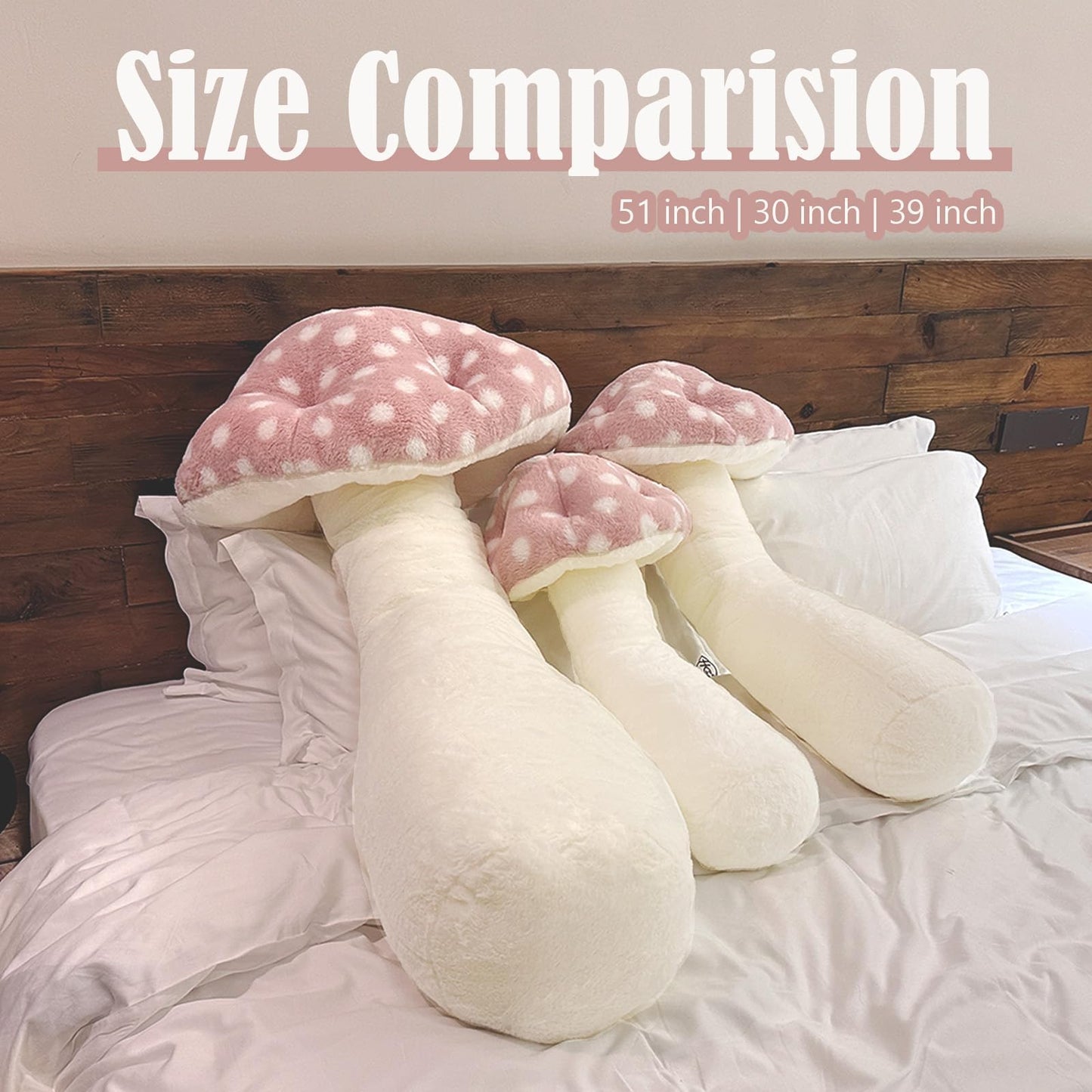 Hofun4U Mushroom Plush Pillow - 30 inch Mushroom Shaped Stuffed Long Pillow - Mushroom Stuffed Pillow - Christmas Birthday Sofa Home Decoration (Pink)