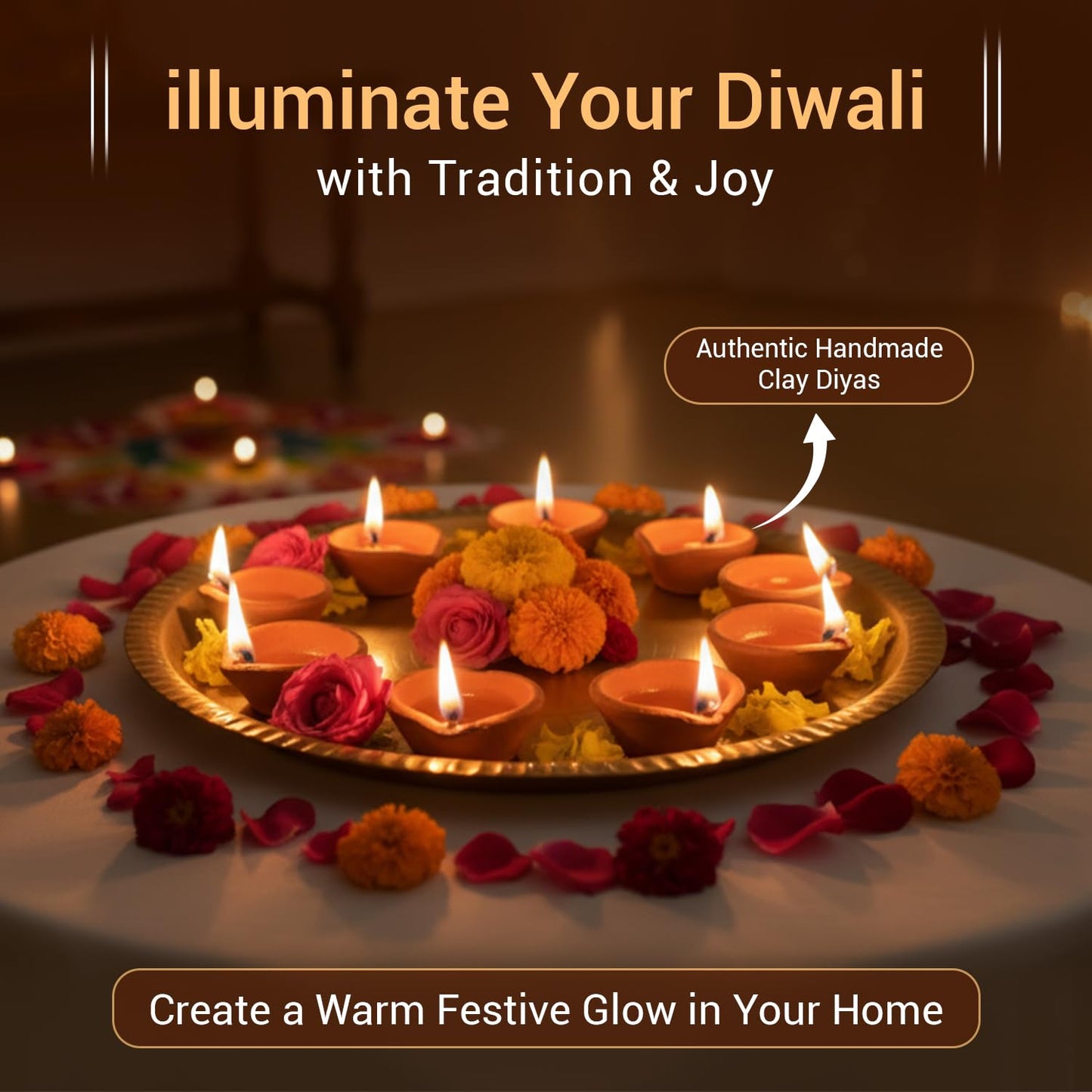 SATVIK Set of 24 Terracotta Clay Diyas – Traditional Handmade Earthen Oil Lamps for Home Decor – Eco-Friendly Festival Lighting