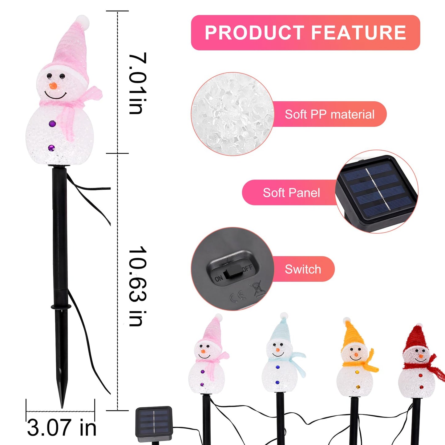 Outdoor Christmas Decorations 2025-Christmas Light Stakes for Yard-Snowman Solar Lights-Snowman Christmas Ornaments for Yard Garden Lawn Landscape Patio Walkway Decor