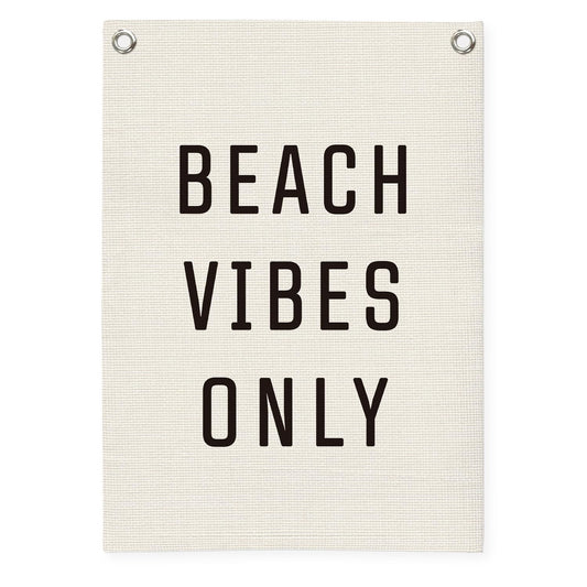 MOFUYU Beach Wall Decor Linen Canvas Banner，Beach Signs Wall Decor Hanging Flag Banner for Homes Playrooms Nursery，Summer Displays, Ocean Themed Bedroom Decor 18x25 Inch