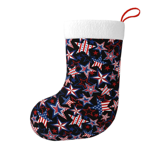 Odfovowo American Patriotics Christmas Stockings, 17.7 Inches Xmas Stockings Fireplace Hanging Socks Ornaments for Family Holiday Party Decorations Gifts