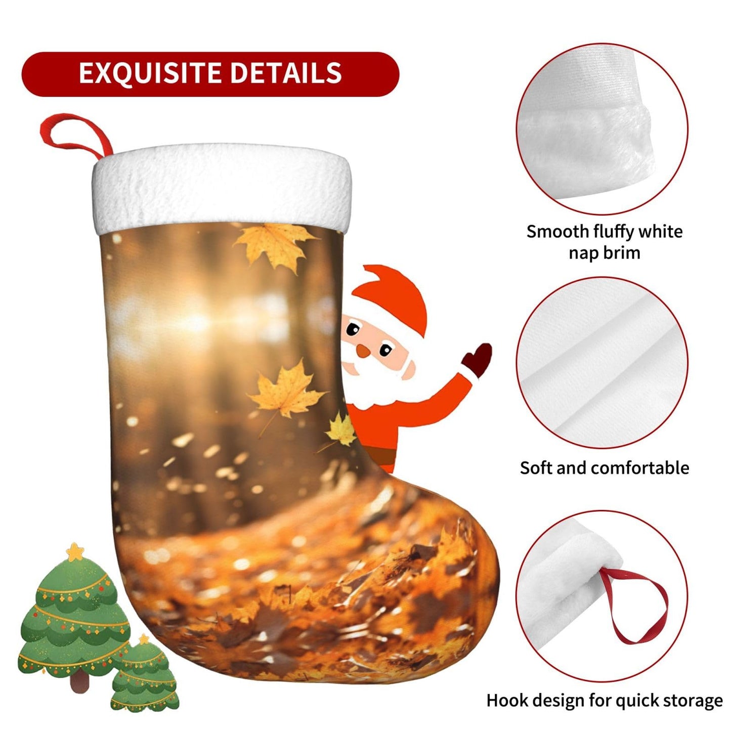 KOPUUYRD Fall Trees Autumn Print Luxurious Holiday Socks,Unique Christmas Socks for Joyful Season,Festive Ornament Classic