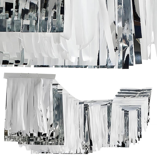 Fun Express 12 Ft. Silver Metallic Foil & Tissue Paper Ceiling Decoration