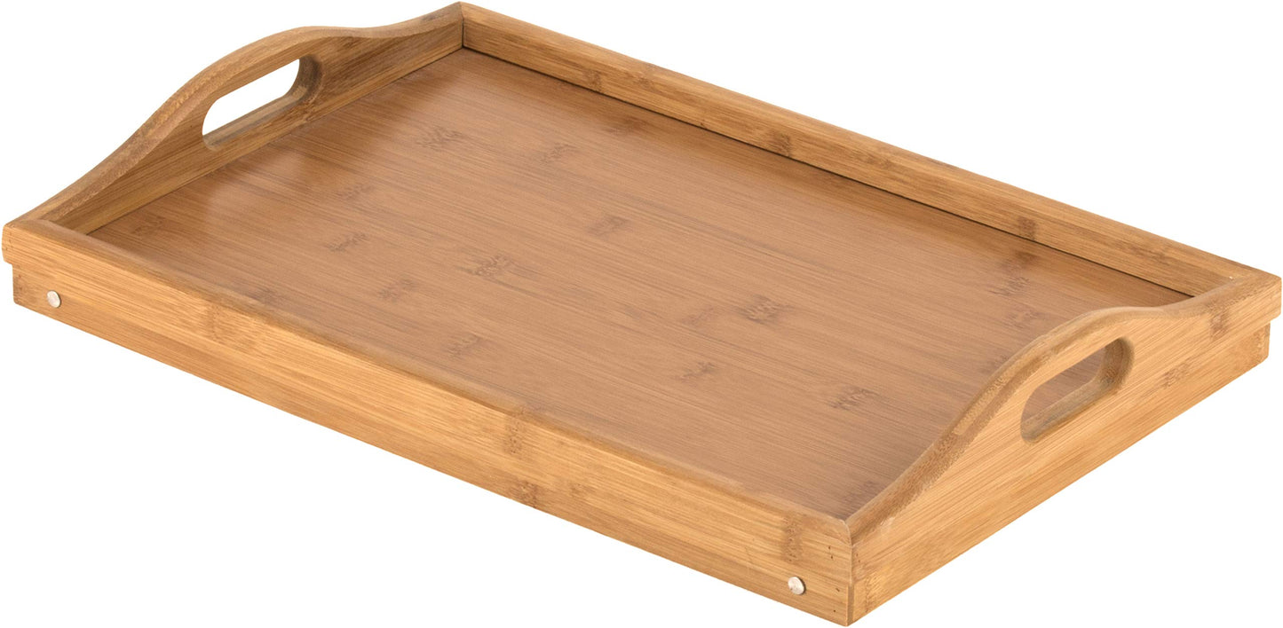 Home-It Bed Table Tray with Folding Legs - Bamboo Breakfast Tray with Handles for Bed, Sofa, Eating and Laptops, Snacking and Working