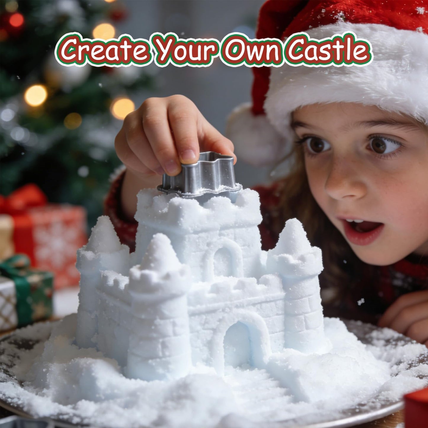 Cyanlxora Fake Snow for Christmas Village, 12oz Instant Snow Powder Makes 5 Gallons Fake Artificial Snow Powder Decor, DIY Crafts, Holiday & Winter Xmas Decorations