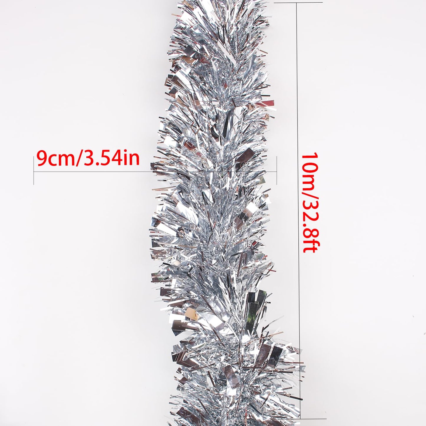 LZZYWYDTT 33FT Christmas Tinsel Garland,Silvery Shiny Metallic Foil Decorations for Parade Floats, Halloween, Christmas Tree, New Year Parties,Birthday Party,Indoor and Outdoor Disco Party Supplies
