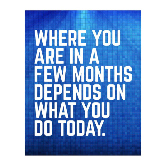 AMERICAN LUXURY GIFTS Where You Are In A Few Months - Inspirational Typography Wall Art for Office, Gym & Home Decor - 8x10 Unframed Print