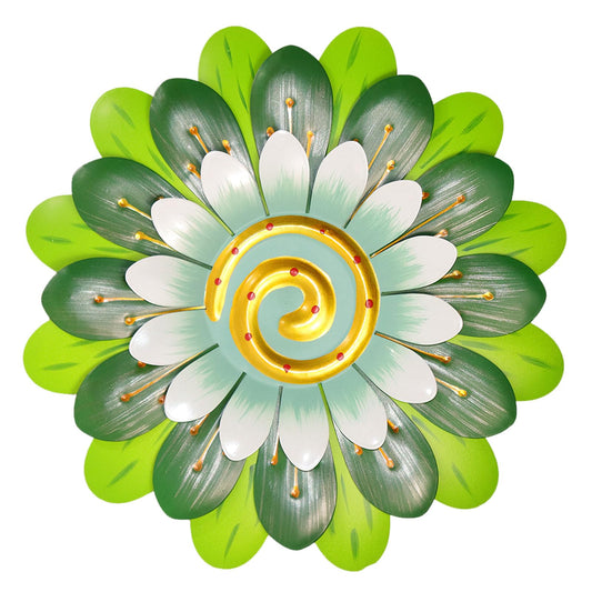 Metal Flowers Wall Decor Indoor Outdoor Metal Wall Art for Home Farmhouse Living Room Bedroom Bathroom Garden Decorations - Green