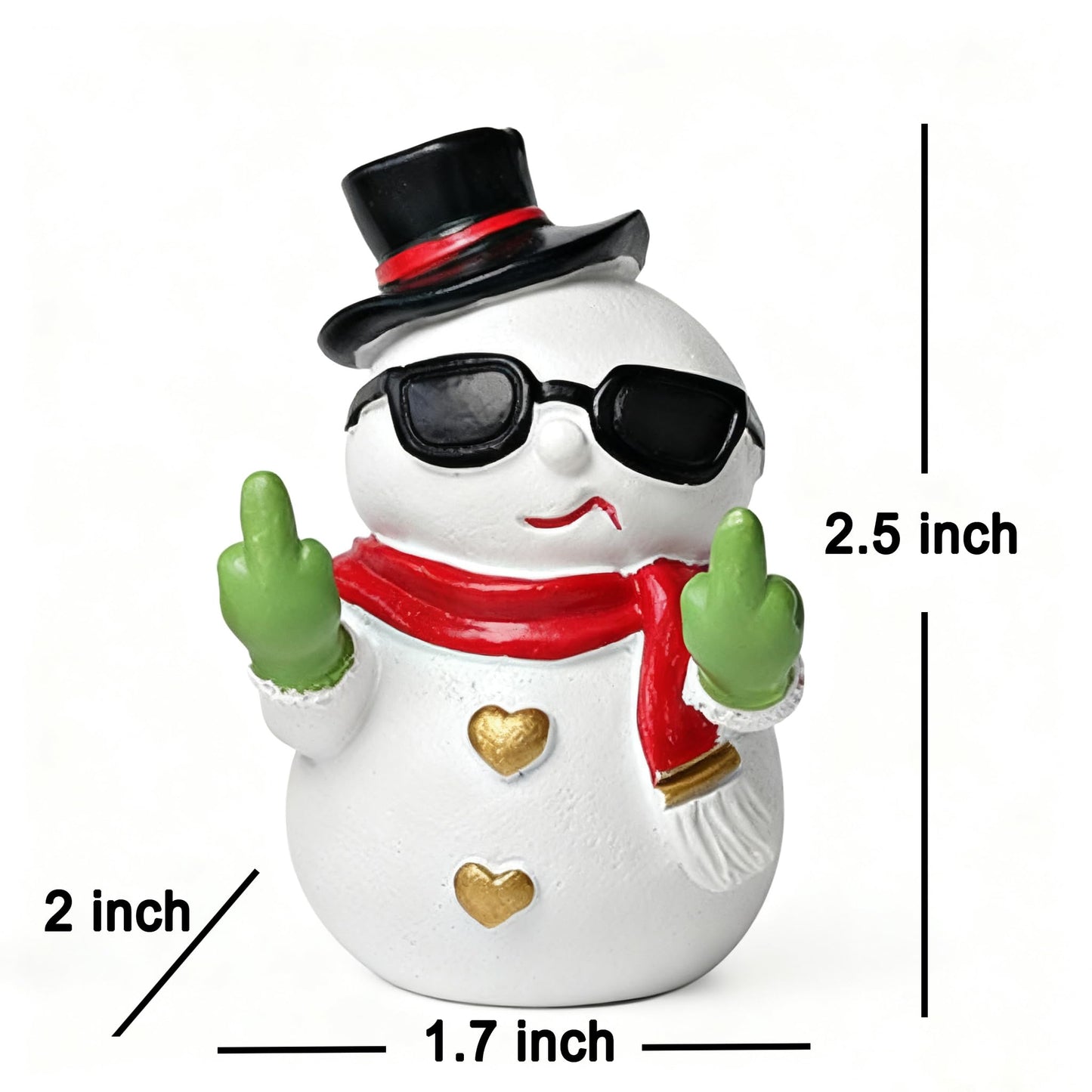 Daisylily Funny Santa Snowman Statue Figurine Christmas Decor, Naughty Xmas New Year's Gifts for Desk Shelf Ornaments - Snowman