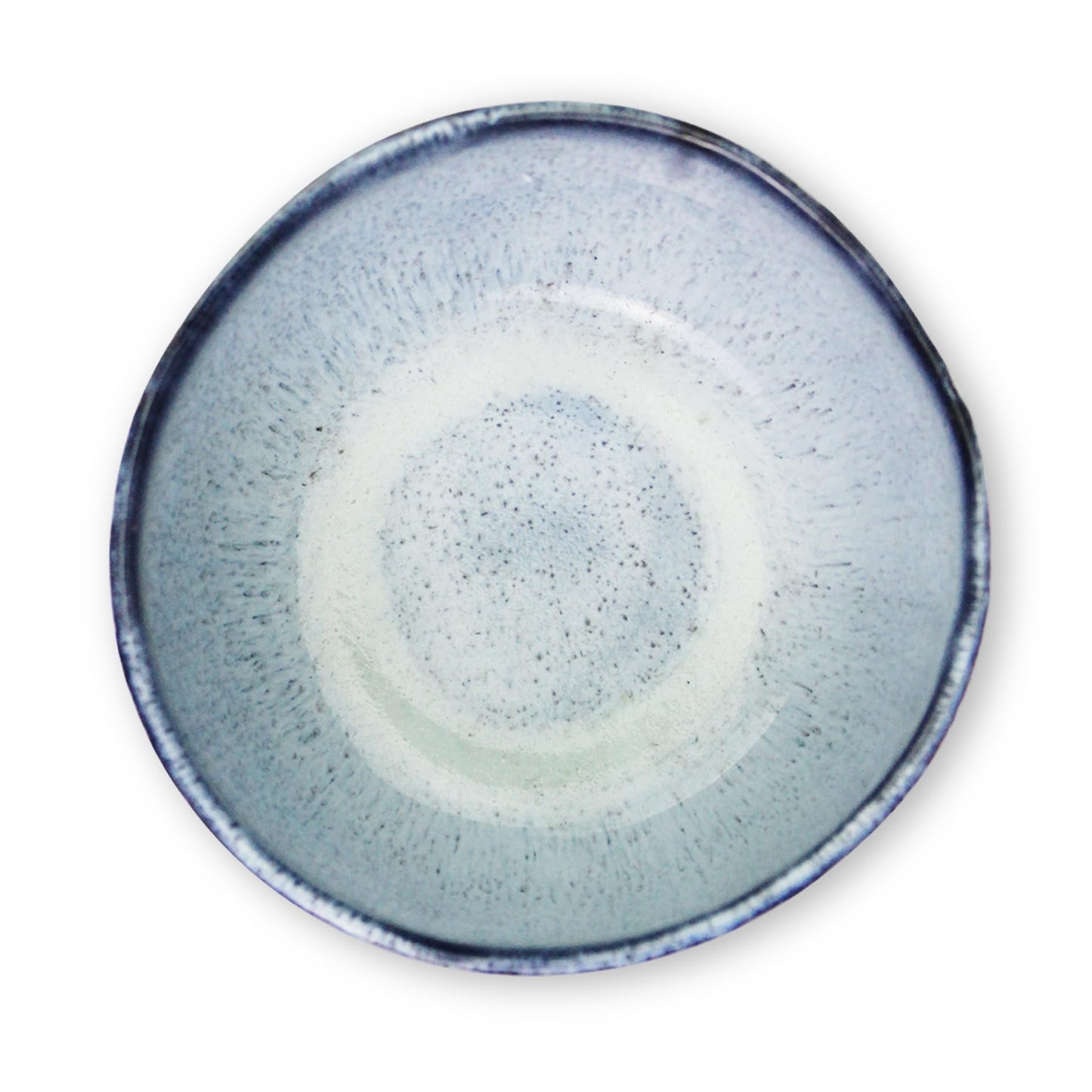 RoRo Handmade 4.5-Inch Rustic Coral Ceramic Miso Bowls – Set of 2, Hand-Glazed Blue Interior with Textured Finished, Microwave & Dishwasher Safe