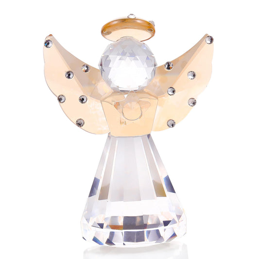 Ornalrist Crystal Guardian Angel Figurine Angel Gifts for Women, Clearly Handmade Glass Angel Statue Art Collectible Gift for Women