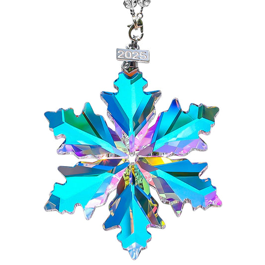 2025 Annual Edition Christmas Snowflake Ornament,Crystal Christmas Ornaments 2025,Crystal Ornament for Christma Tree,Beautiful Ornaments for Women Girls