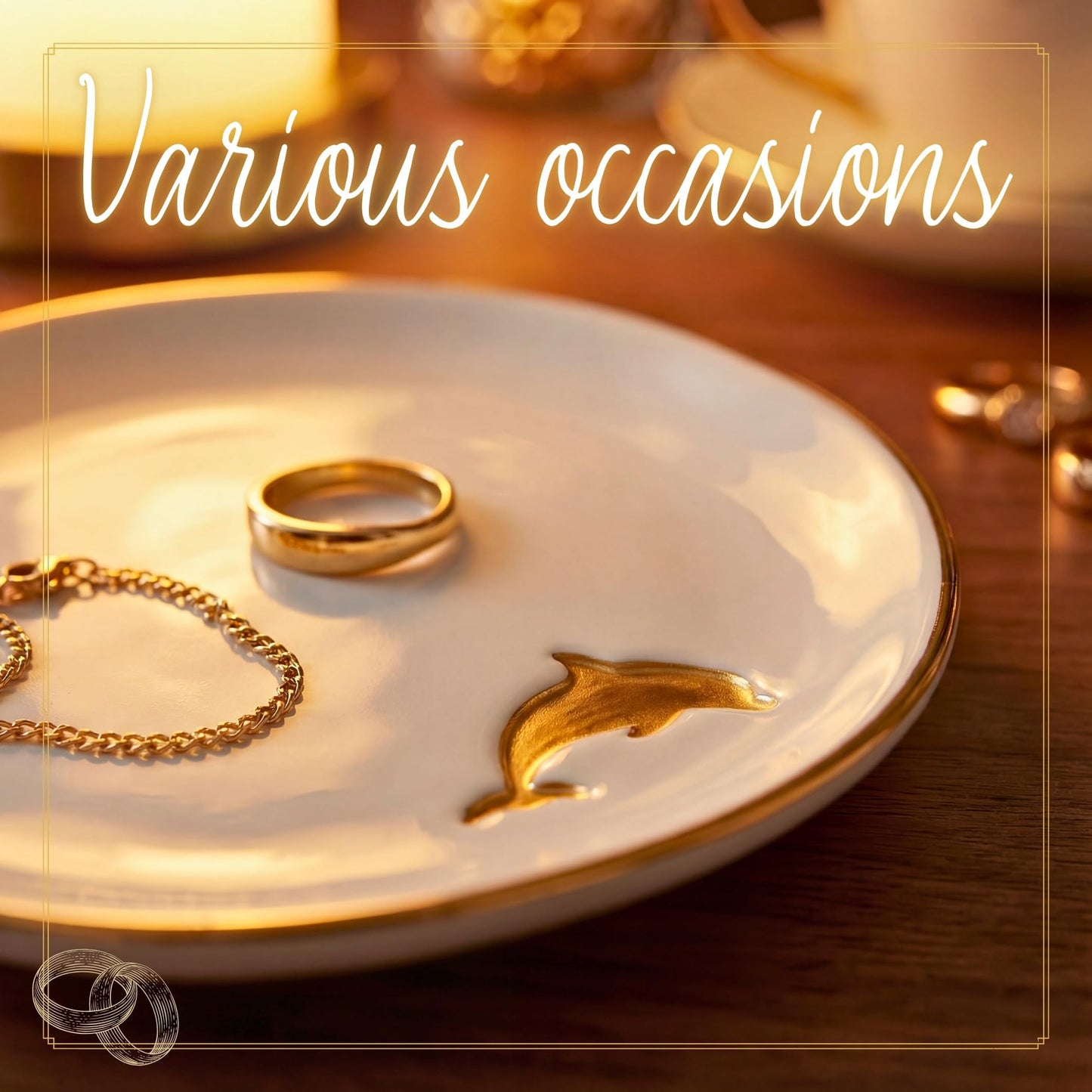 InnoBeta Dolphin Gifts for Women, Ceramic Jewelry Tray, Decorative Trinket Dish for Rings Earrings Necklaces Bracelet, 4.75"
