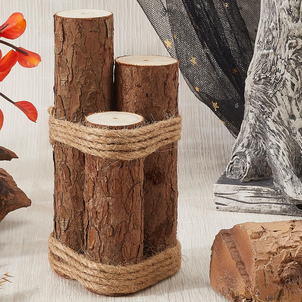 CREATCABIN Wood Piling Decor Nautical Driftwood Decor Wooden Summer Beach Rustic Farmhouse Fisherman Rope Coastal Table Sign Centerpieces for Home Kitchen Office Garden Decoration 5.6 x 2.9 x 2.7