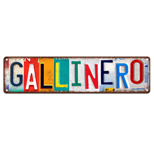 PanAJiao Vintage Gallinero Metal Tin Sign 16x4 Inch for Home Decor,Antique Style Wall Art for Indoor Outdoor Use