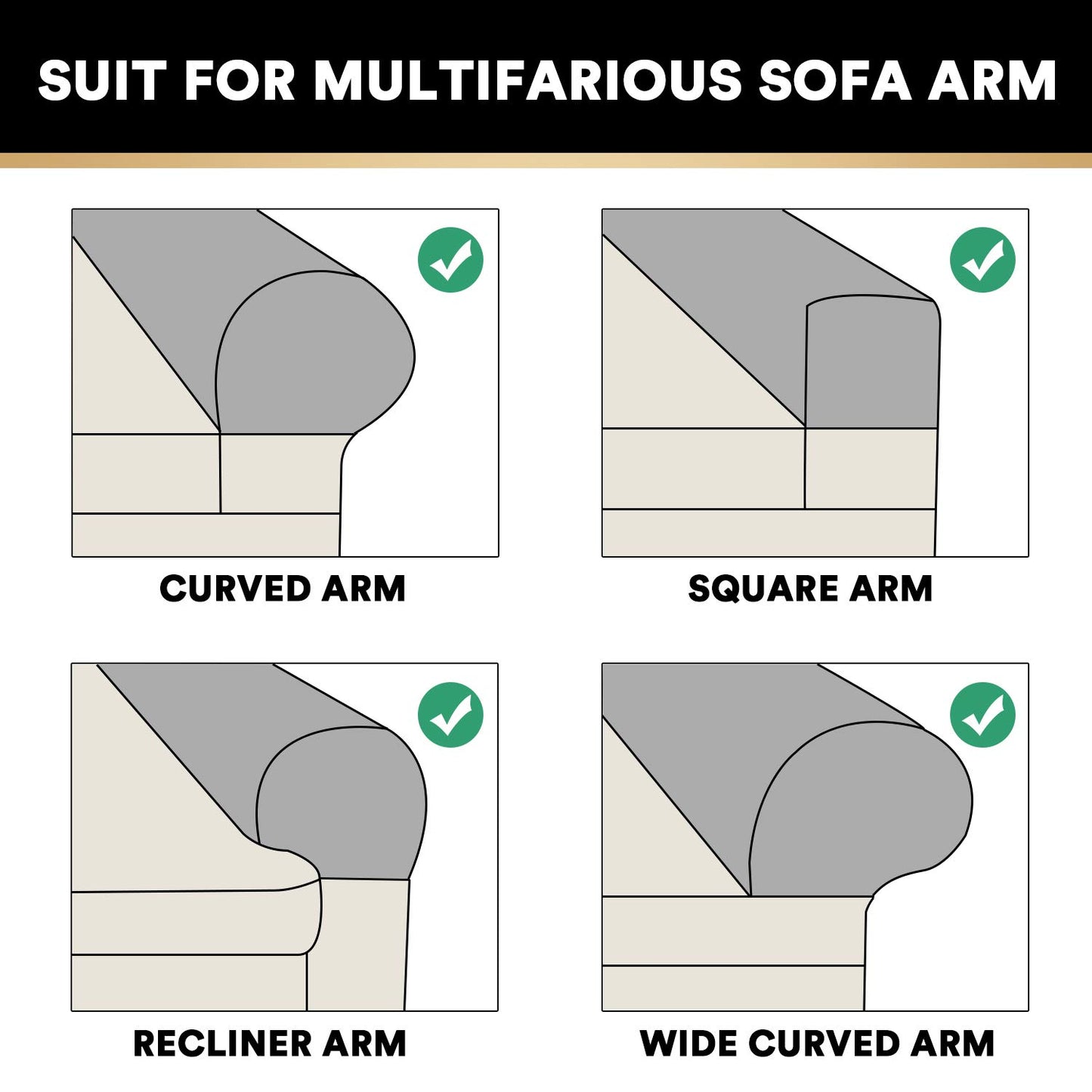 PrinceDeco 2 Pack Thick Velvet Stretch Armrest Covers for Chairs and Sofas Armchair Covers for Arms Couch Arm Cover Armrest Cover for Sofa Non Slip, Taupe