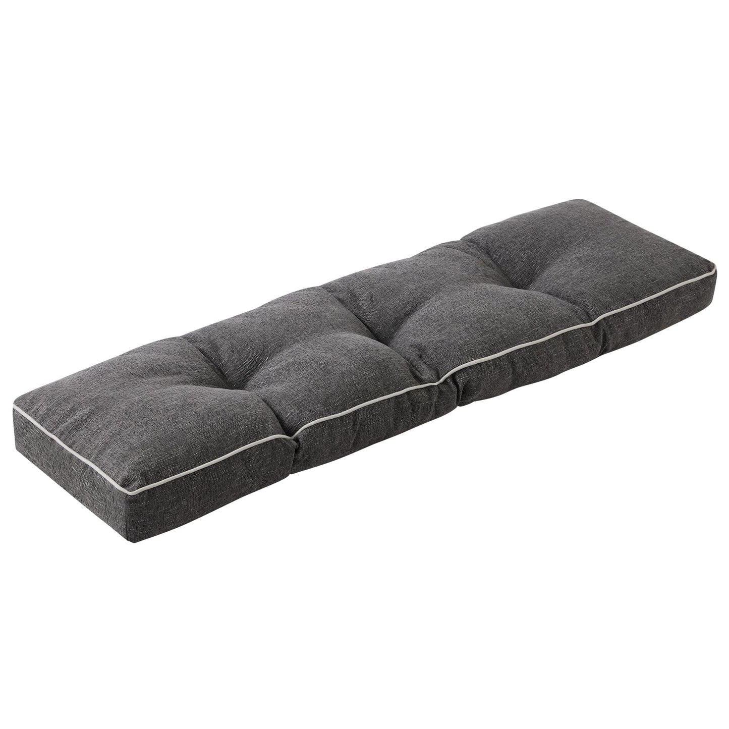 IPYNBAP Bench Cushion, 42 x 16 Inch Patio Furniture Cushions with Durable Ties, Soft Memory Foam Bench Cushions for Indoor/Outdoor Furniture with Non-Slip Bottom, Kitchen&Dining, Dark Grey