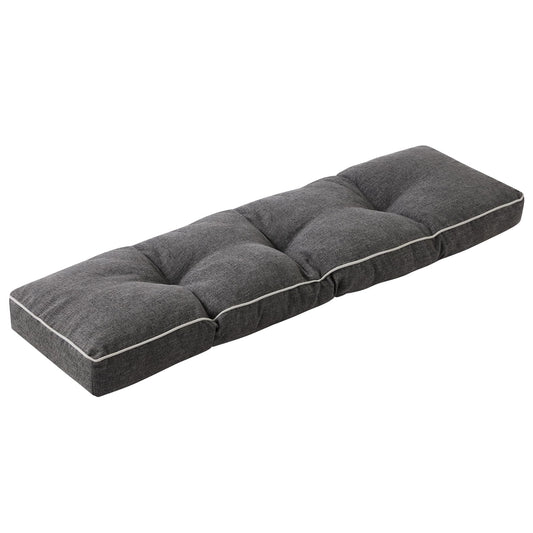 IPYNBAP Bench Cushion, 42 x 16 Inch Patio Furniture Cushions with Durable Ties, Soft Memory Foam Bench Cushions for Indoor/Outdoor Furniture with Non-Slip Bottom, Kitchen&Dining, Dark Grey
