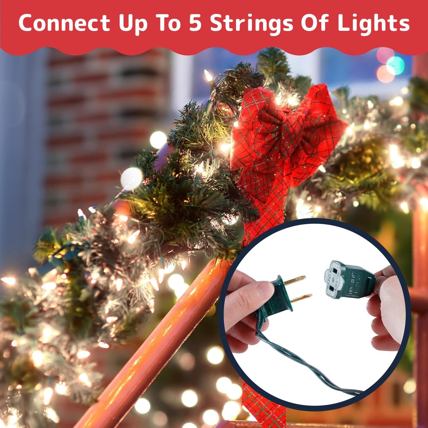 PREXTEX 100 Count Clear Christmas Lights - 20 ft Ultra Bright String Lights with Green Wire for Indoor and Outdoor Use, Christmas Trees, Holidays, Patios and Garden