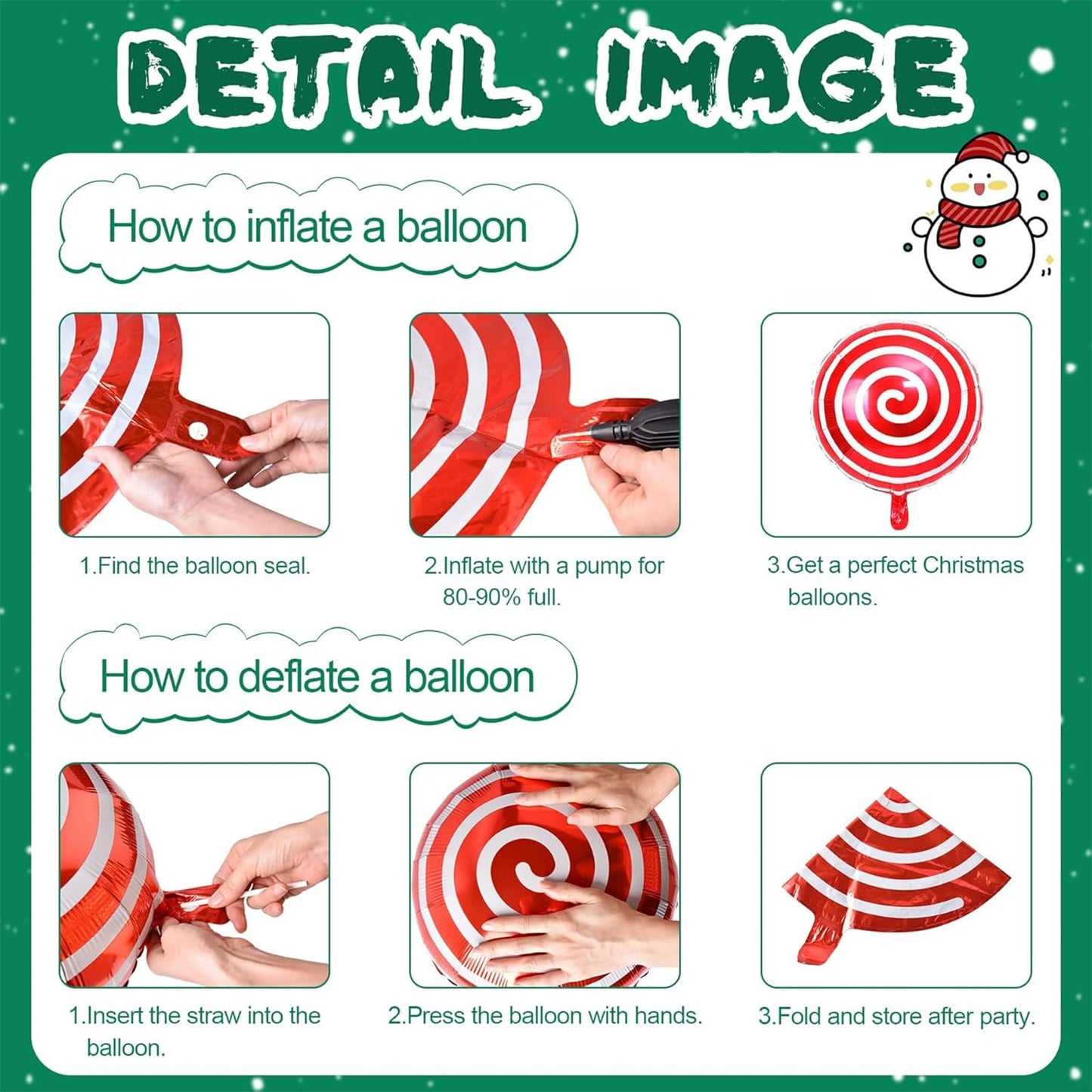 Gingerbread Man & Santa Foil Party Balloons, Merry Christmas Balloons, Christmas Balloons for New Year Eve Holiday Festival Birthday Party Decorations (Santa & Gingerbread)