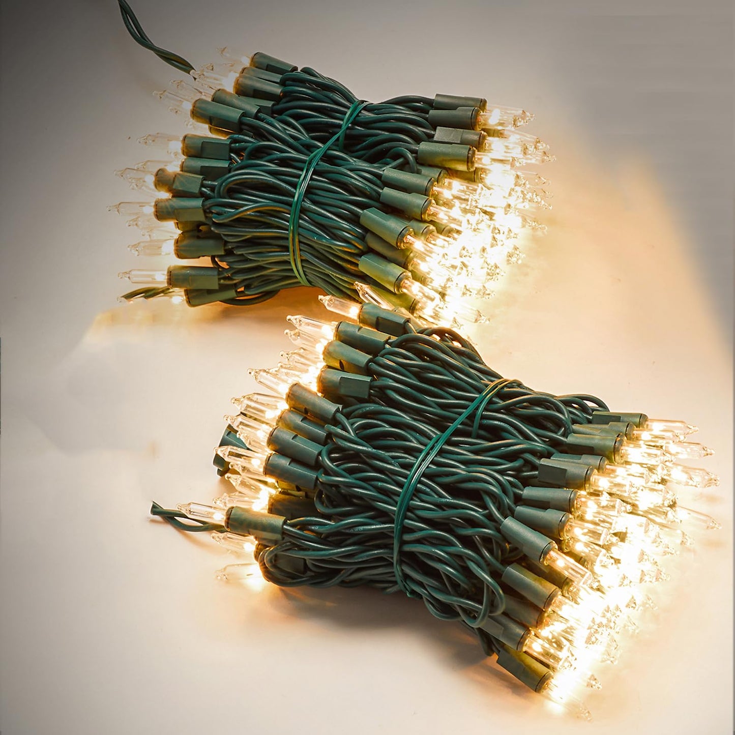 Christmas Lights Warm White,Connectable Incandescent Lighting String Green Wire Indoor Outdoor, 200 Counts(2x100) 45 FT Length,Christmas Tree Light, Holiday Decorations in Party Yard,Spring Summer