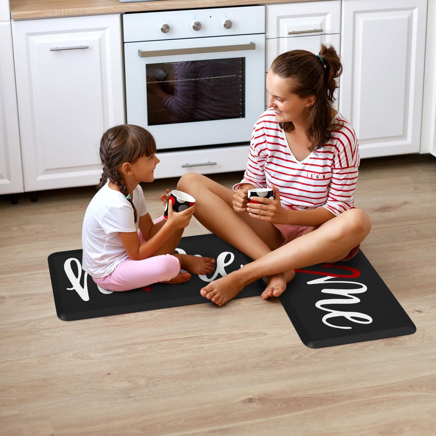 HappyTrends Kitchen Mat Cushioned Anti-Fatigue Rug Non-Slip Kitchen Rugs Stain Resistant Ergonomic Comfort Mat for Floor, Office, Sink, Laundry (17.3"x 28", Black)