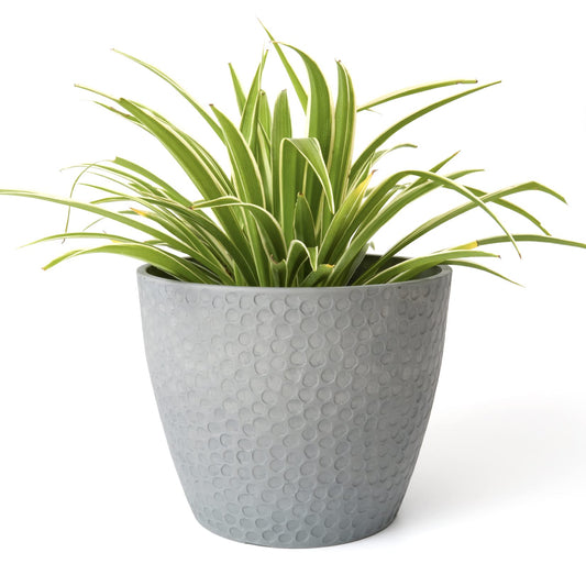 LA Jolie Muse 9.4 inch Planter Pot for Indoor and Outdoor Plants, Modern Chic Planter,Honeycomb Pattern,Storm Gray
