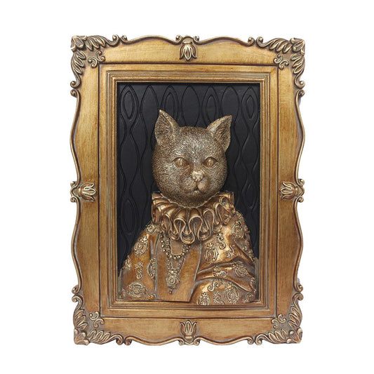 Esvinte Animal Head Vintage Wall Sculpture Antique Wall Decor Hallway Art Statue for Living Room Office Bedroom Gallery,Handmade Gift Aesthetic Design(Peeress Cat)